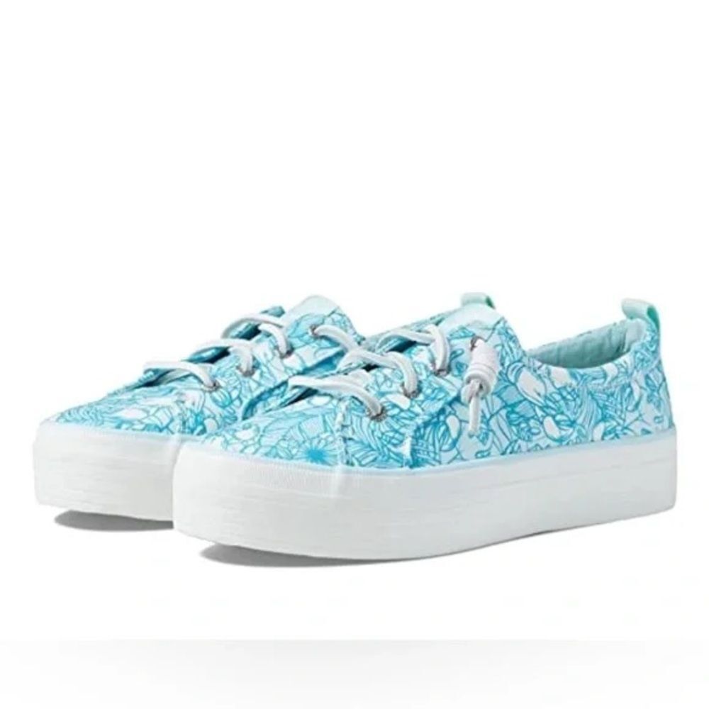 Sperry Women's Crest Vibe Platform Sneaker Shoes in Blue Size 9.5